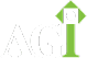The agi logo on a green background.