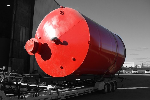 A close-up shot of red color tank