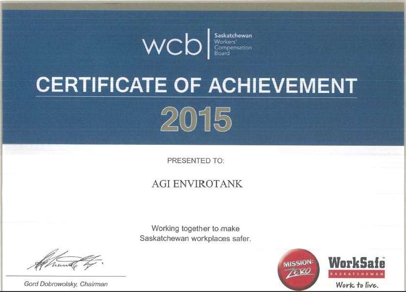 WCB CERTIFICATE OF ACHIEVEMENT 2015